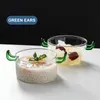 500ml Glass Salad Bowl With Handle Dessert Bowl Microwave Oven Heat-Resistant Breakfast Oats Ice Cream Household Bowls 220408