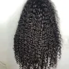 180%Density 26Inch Natural Black Kinky Curly Soft Lace Front Wig For Women With Baby Hair Natural Hairline High Temperatur