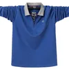 Män Polo Shirt Höst Casual Fashion Cotton Male Top Tees Långärmad Turn-down Collar Mäns Pikétröjor Zippers Storlek 6xl 220402