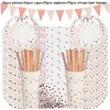 Décoration de fête 78pcsset Rose Gold Vaisselle jetable Set Tasse Assiettes Pailles Adulte Anniversaire Décor Bridal Douche Fournitures 220919