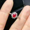 Cluster Rings 925 Sterling Natural Burning Ruby Ring Fashion Gifts For Wedding Gift J04062212aghCluster