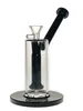 Glass Hookah Rig/Bubbler para fumar bong 7inch Altura com perc preto com fêmea de 14mm e bojo 2500g peso BU072