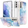 With Finger Ring Holder Marble Cases For Iphone 15 14 13 Pro Max 12 11 X XR XS 8 7 Plus Chromed Plating Lace Flower Soft TPU IMD Stone Rock Kickstand Shockproof Cover