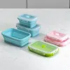 Silikon-Lunchbox, faltbare Schüsseln, Lebensmittelbehälter, BPA-freier Lebensmittel-Aufbewahrungsbehälter, mikrowellen- und gefriergeeignet, 20220617 D3