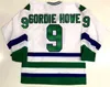 Nik1 #9 GORDIE HOWE Hartford Whalers JERSEY DE HOCKEY RÉTRO Hommes Broderie Cousue Personnaliser n'importe quel numéro et nom Maillots