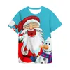 T-shirts Snowman Costume Kids Christmas Party T Shirts Santa Claus Baby Boys Girls Clothing Casual Cartoon 3D Print Tshirt 3T-14T T-shirtT-s