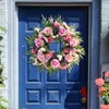 Flores decorativas grinaldas da porta da frente guirlanda artificial Rose para pano de fundo Spring Summer DecorationDecorative