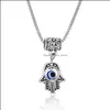 Pendant Necklaces Pendants Jewelry 2022 Charm Turkish Evil Blue Eye Butterfly Turtle Owl Palm Necklace For Women Men Clavicle Chain Choker