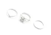 Conjunto de 3 peças de anéis de prata para praia, joias corporais sexy para mulheres251E
