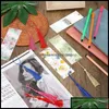 إشارة مرجعية للمكتب المكتبي المستلزمات المدرسية الأعمال الصناعية 40 PCS Acrylic Blank Clear DIY علامات الكتب المصغرة غير المكتملة مع قطرة