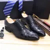 Luxe italien hommes Oxford chaussures mode imprimé à carreaux en cuir véritable noir blanc à lacets mariage bureau costume chaussures habillées pour hommes