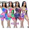 Women tracksuits Tie Dye T Shirt Summer Printed Short Sleeve Two Piece Set designer Shorts Outfits Fashion 2022 Casual Jogging Suits 7 styles