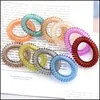 Hair Rubber Bands Jewelry Candy Color Telephone Wire Cord Tie Girls Kids Elastic Hairband Ring Women Rope Bracelet S Dh1M0