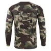 Erkek Taktik Hızlı Kuru T Gömlek Kamuflaj Camo Spor Nefes Uzun Kollu Açık Askeri ABD Ordusu Savaş T Shirt Tops 220408