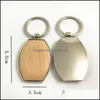 Party Favor Event Supplies Festive Home Garden Creative Diy Metal Wood Keychain Key Chains Round Rec Heart Shape Womt Wood Keyrings Hol