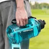 UZSPACE 2.3L 2000mlの水ボトルストロー透明な大容量プラスチック製飲料ジムツールジャグトリタンBPA無料スポーツカップ220307