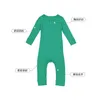 2022 Baby Rompers pojkar designer kläder flickor modal grop randiga bodysuits sommar avslappnad butik långärmad jumpsuits knappar nyfödda luftkonditionskläder