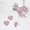 Pink Love Heart Shape Glass Bowl hookah Bong Water pipe 14mm male Bubbler Heady Oil Dab Rigs Birdcage Percolator shisha smoking