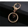 50st 30mm Keyring Flera färger Key Chains Rings Rund Golden Silver-Plate Hook Lobster Clasp Keychain 220516