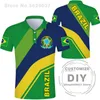 Brasilien polo skjorta gratis anpassat namn bh country polo skjorta portugal br flagga portugisiska tryck po brasil federativa diy kläder 220702