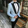 Yakışıklı Tek Düğme Smokin Damat Tepe Yaka Erkekler Mens Düğün Smokin Kostümleri De Pour Hommes (Ceket + Pantolon + Kravat) Y559