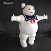 Walking Inflatable Marshmallow Ghost Halloween Costume White Funny Wearable Blow Up Ghostbusters Marshmallow Suit For Party Night
