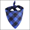 Other Dog Supplies Pet Home Garden Cat Plaid Triangle Bibs Scarf Double-Cotton Printing Kerchief Set For Medium Size Dogs Cats 2 Pcs Drop