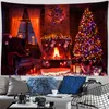 Ano Novo Santa Tapestry Holiday Christmas Tree Gifts Wall Tile Red Home Decoration J220804