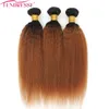100% jungfräuliches menschliches Haar versauter gerade Haarbündel für Frauen 3/4 PCs T1B/30 Naturfarben Zwei Töne Remy Afro Ombre Yaki Webe Dick End Full Head Factory Outlet