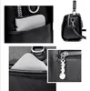 Hochwertige Nieten Leder Damen Bag Handtaschen Luxusbrand Kette Quasten Tass Totes Mode weibliche Umhängetaschen Casual Messenger Tasche