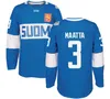 VipCeoA3740 Maillot de l'équipe de la Coupe du monde de hockey de Finlande 2016 2 Jyrki Jokipakka 3 Olli Maatta 7 Esa Lindell 9 Mikko Koivu Maillots de hockey personnalisés