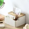 Desktop Tissue Box Multifunctionele woonkamer Bamboe deksel papierhouder doos cover op afstand op afstand hotel opbergdozen van zee bbb15483