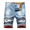 Men's Jeans Purple Tie Male Casual Mid Waist Hole Shorts Plaid Print Edge Curl Zipper Pocket Short PantsMen's Men'sMen's