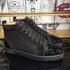 Designer casual skor m￤n sneakers kvinnor klipper mockor tr￤nare med spikar mode insider sneakers l￤der h￶ga st￶vlar med l￥da