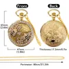 Pocket Watches Crystal Diamond Bee Flowers Quartz Watch Charming Halsband smycken Luxury Gold Pendant Chain Diamond-Errusted Fob Clock Thun