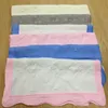 Wholesale Blanks Heirloom Infant Quilts Cotton Baby Blankets quilted Navy White Ruffle Minky Toddle BabyS Gift Newborn Swaddle Blanket