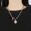 Mode Kvinnor Halsband med Pendant Ins OT Halsband Titanium Steel Heart Necklacks