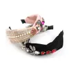 New Fashion Women Hairband Classic Lattice Headband Adult Warm Pink Black Hair Band Center Knot Copricapo Turbante Accessori per capelli