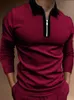 Fashion Casual polo shirts Men Long Sleeve Turn-down Collar Zipper Design Tops Harajuku Men's Streetwear camisas de hombre 220524