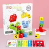 Barn Montessori Toy 64 PCS -kort av Emoticon Puzzle Face Change Cubes Wood Toys Building Blocks Eonal Game for Children 220621