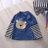 T-shirts Children's Long-sleeved Baby Girls Casual Cotton Tops Boy's Cartoon Tee Kids Autumn Pajamas Toddler ClothingT-shirts