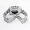 Pour Apple Watch Series 7 6 5 4 SE Hualimei Hualimei Luxury en acier inoxydable AP Kit de modification de protection Bandle de bande Couvercle Iwatch 44mm 45 mm