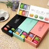 Gift Wrap 10pcs/lot 12 Holders Macaron Paper Box Bronzing Chocolate Packaging DIY Cookie Party BoxesGift