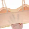 2 pezzi / set biancheria intima donna nessuna traccia senza spalline sezione sottile raccogliere speciale antiscivolo non può cadere parte superiore del tubo senza anello in acciaio reggiseno sexy T220726