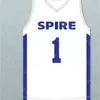 WSKT Men Spire Institute 1 Lamelo Ball High School Basketball Jerseys White Royal Blue Stitched Kentucky Wildcats Lamelo Ball Jersey Good S-3XL