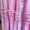 521 2022 여름 플로라 프린트 드레스 승무원 목이 긴 소매 흰색 분홍색 녹색 판넬 드레스 럭셔리 패션 무도회 여자 옷 오라이디