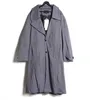 Hommes Trench Coats Noir Foncé Hommes Coupe-Vent Manteau Casual Mode Lâche Long Style Extra Big Top CoatMen's Viol22