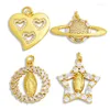 Pendant Necklaces Gold Plated Brass Heart For Jewelry Making Bulk CZ Virgin Mary Charms Necklace Pdta331Pendant