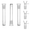 4.5" Long 3 Pieces Glass Downstem Diffuser with 3 Glass Slide Bowls Hookah Pipe Flush Top 14 18 Mm Female Reducer Adapter Diffused Down Stem for Glass Water Pipe Bong