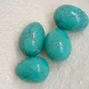 Decorative Objects & Figurines 5cm 1pc Artificial Stones Egg Oval Shape Blue Turquoises Flat DIY Ornament Crafts Home DecorationDecorative